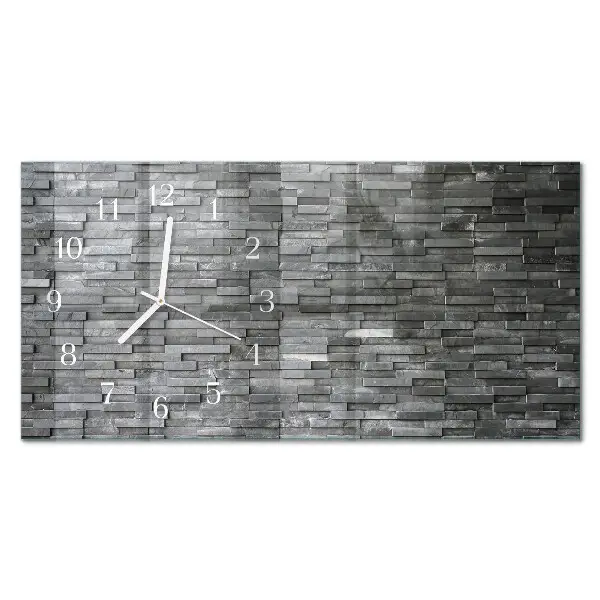 Glas wanduhr mit motiv horizontal Steinstruktur