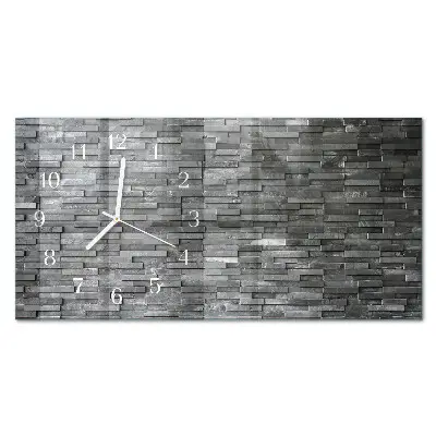 Glas wanduhr mit motiv horizontal Steinstruktur