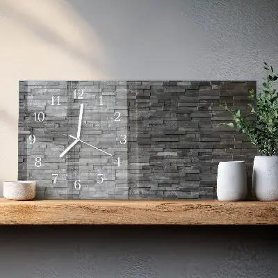 Glas wanduhr mit motiv horizontal Steinstruktur
