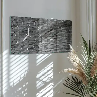 Glas wanduhr mit motiv horizontal Steinstruktur