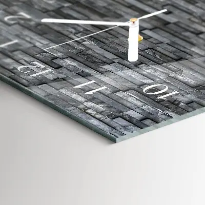 Glas wanduhr mit motiv horizontal Steinstruktur