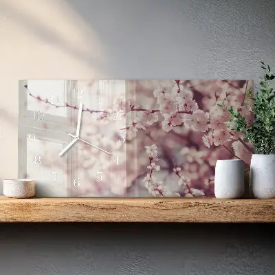 Glasuhr horizontal Kirschblüten