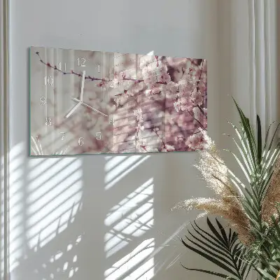Glasuhr horizontal Kirschblüten