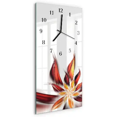 Vertikale glas wanduhr Blume