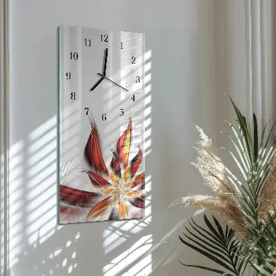 Vertikale glas wanduhr Blume