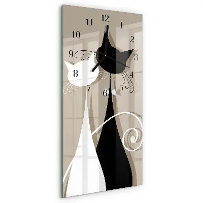 Wanduhr mit motiv vertikal Katzen