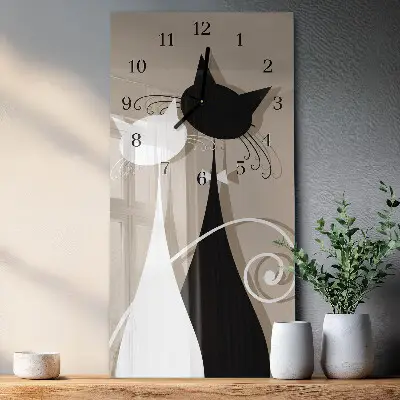Wanduhr mit motiv vertikal Katzen
