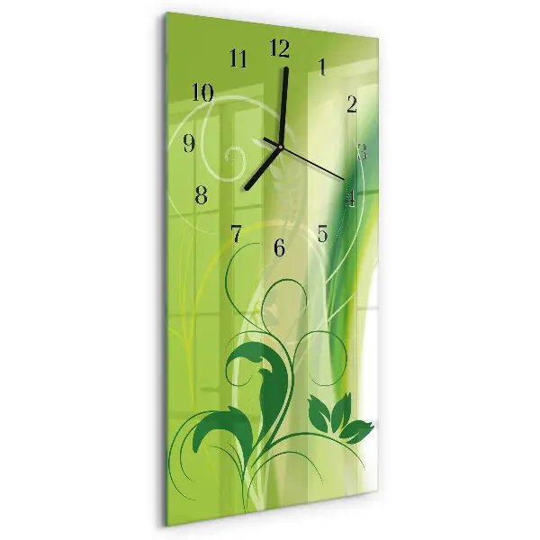 Wanduhr design ausgefallen vertikal Blumenmuster