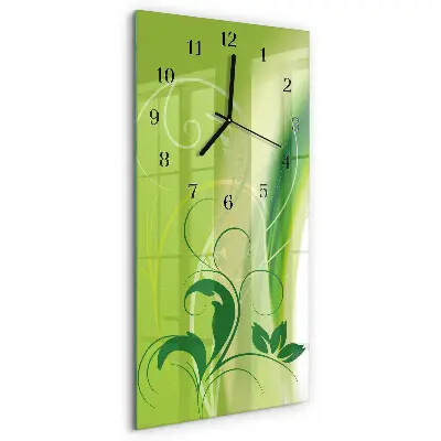 Wanduhr design ausgefallen vertikal Blumenmuster