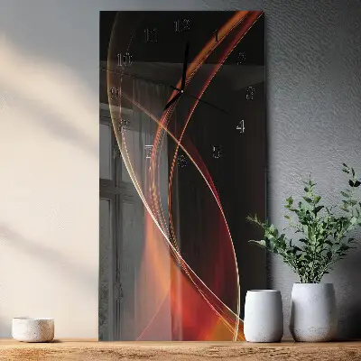 Vertikale glas wanduhr Abstrakte Linien