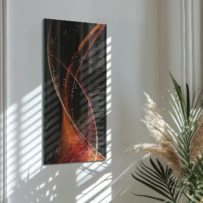 Vertikale glas wanduhr Abstrakte Linien