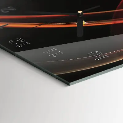 Vertikale glas wanduhr Abstrakte Linien