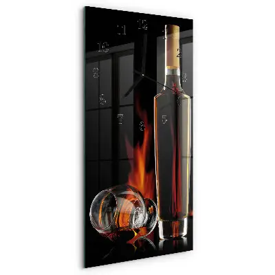 Vertikale glas wanduhr Alkohol