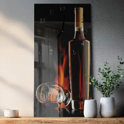 Vertikale glas wanduhr Alkohol