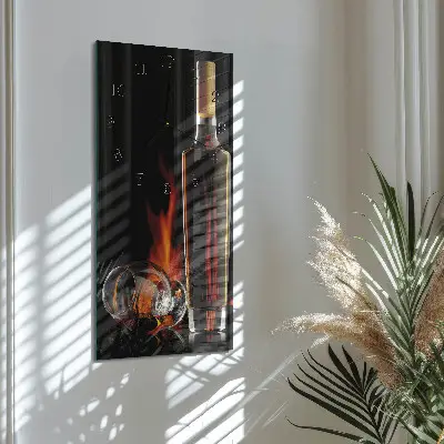 Vertikale glas wanduhr Alkohol