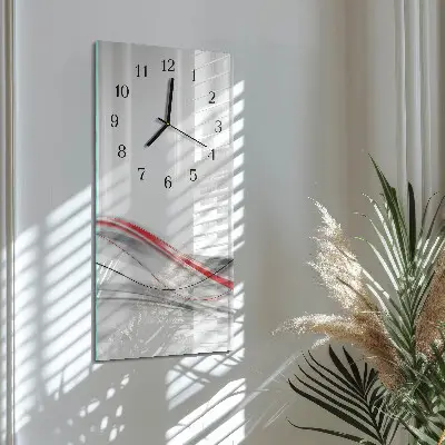 Vertikale glas wanduhr Kurve