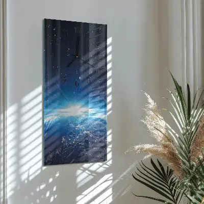 Moderne wanduhr vertikal Das Universum der Erde