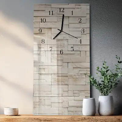 Moderne wanduhr vertikal Steinmauer