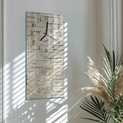 Moderne wanduhr vertikal Steinmauer