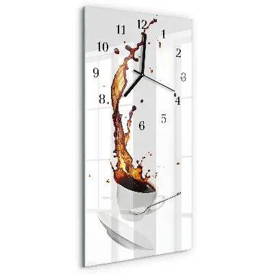 Vertikale glas wanduhr Kaffee
