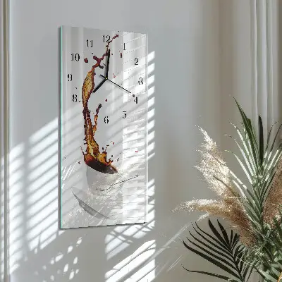 Vertikale glas wanduhr Kaffee