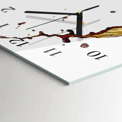 Vertikale glas wanduhr Kaffee