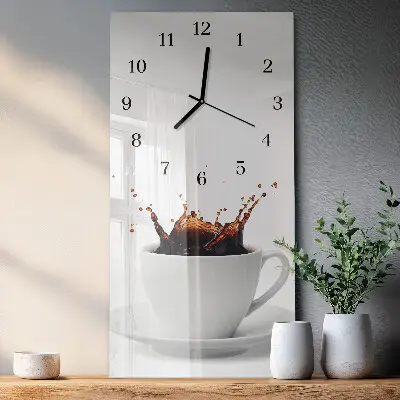 Wanduhr mit motiv vertikal Kaffee