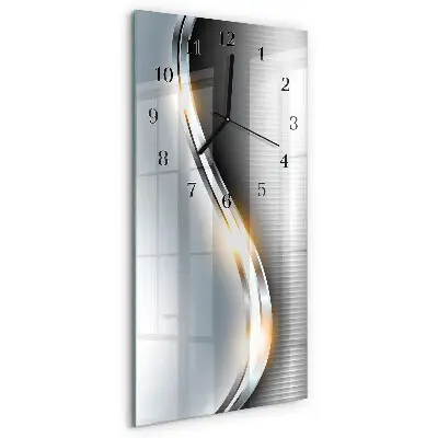 Vertikale glas wanduhr Metallabstraktion