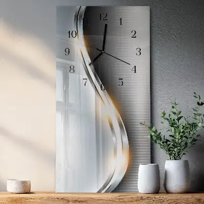 Vertikale glas wanduhr Metallabstraktion