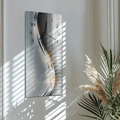 Vertikale glas wanduhr Metallabstraktion