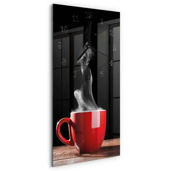 Wanduhr design ausgefallen vertikal Eine Tasse Kaffee