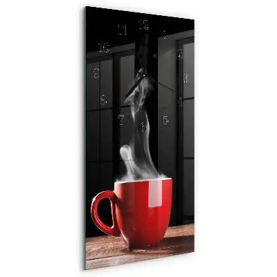 Wanduhr design ausgefallen vertikal Eine Tasse Kaffee