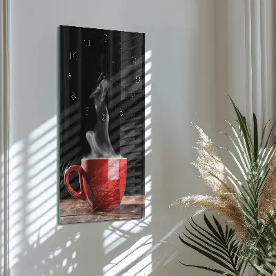 Wanduhr design ausgefallen vertikal Eine Tasse Kaffee