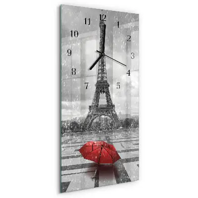Vertikale glas wanduhr Eiffelturm