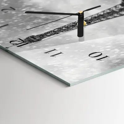 Vertikale glas wanduhr Eiffelturm