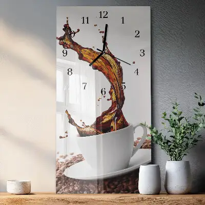 Wanduhr design ausgefallen vertikal Eine Tasse Kaffee
