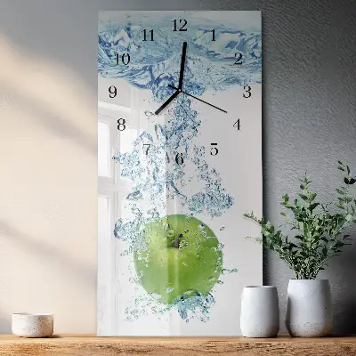 Vertikale glas wanduhr Apfelwasser