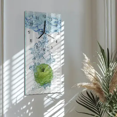 Vertikale glas wanduhr Apfelwasser
