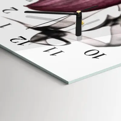 Vertikale glas wanduhr Orchidee