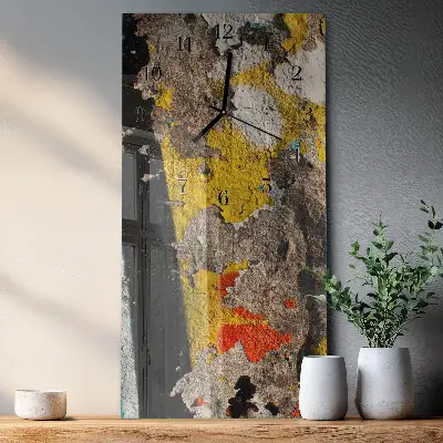 Vertikale glas wanduhr Rissige Oberfläche