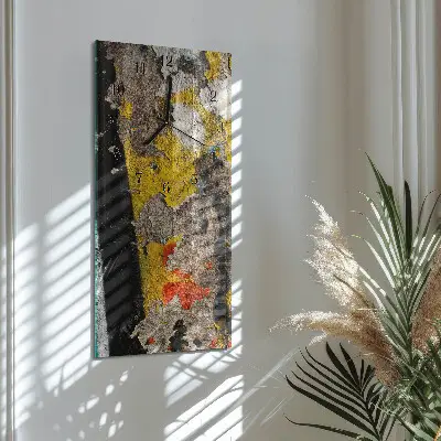 Vertikale glas wanduhr Rissige Oberfläche