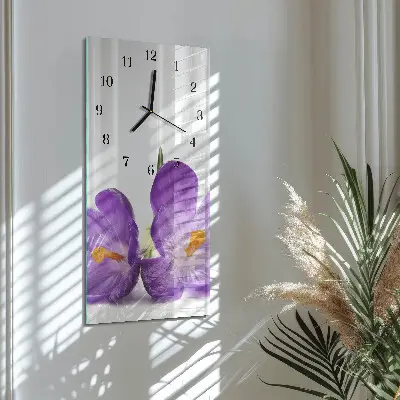 Moderne wanduhr vertikal Blume