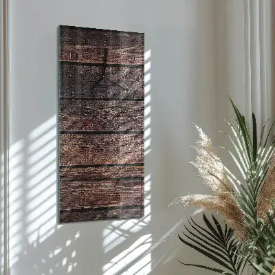 Vertikale glas wanduhr Holz