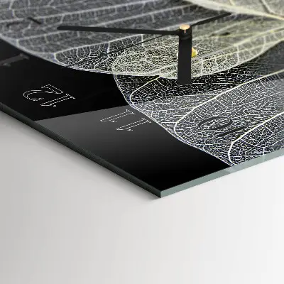 Vertikale glas wanduhr Pflanzenblätter