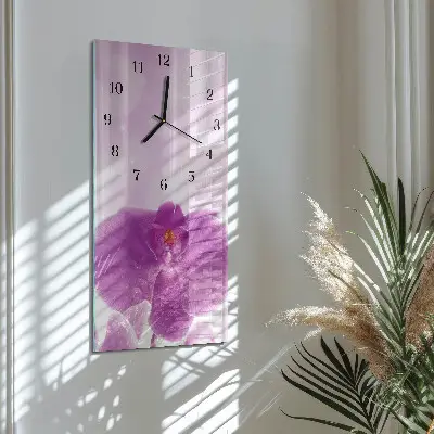 Moderne wanduhr vertikal Orchidee