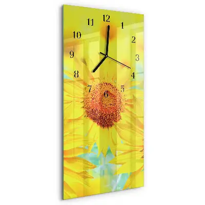 Wanduhr design ausgefallen vertikal Sonnenblume