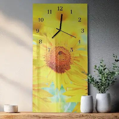 Wanduhr design ausgefallen vertikal Sonnenblume
