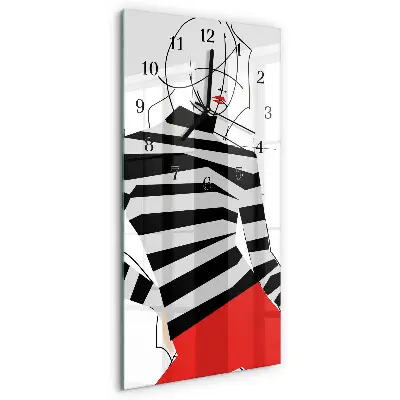 Moderne wanduhr vertikal Weiße Frau