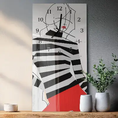 Moderne wanduhr vertikal Weiße Frau