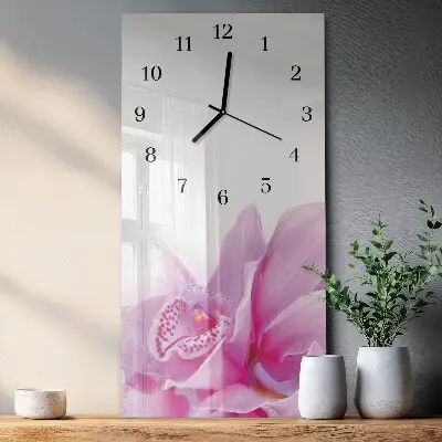Wanduhr mit motiv vertikal Orchidee
